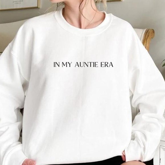 In My Auntie Era Pink Long Sleeve Crewneck Unisex Sweatshirt - Picture 3 of 8